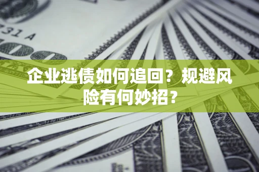武汉企业逃债如何追回？规避风险有何妙招？