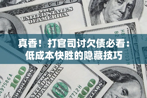武汉真香！打官司讨欠债必看：低成本快胜的隐藏技巧
